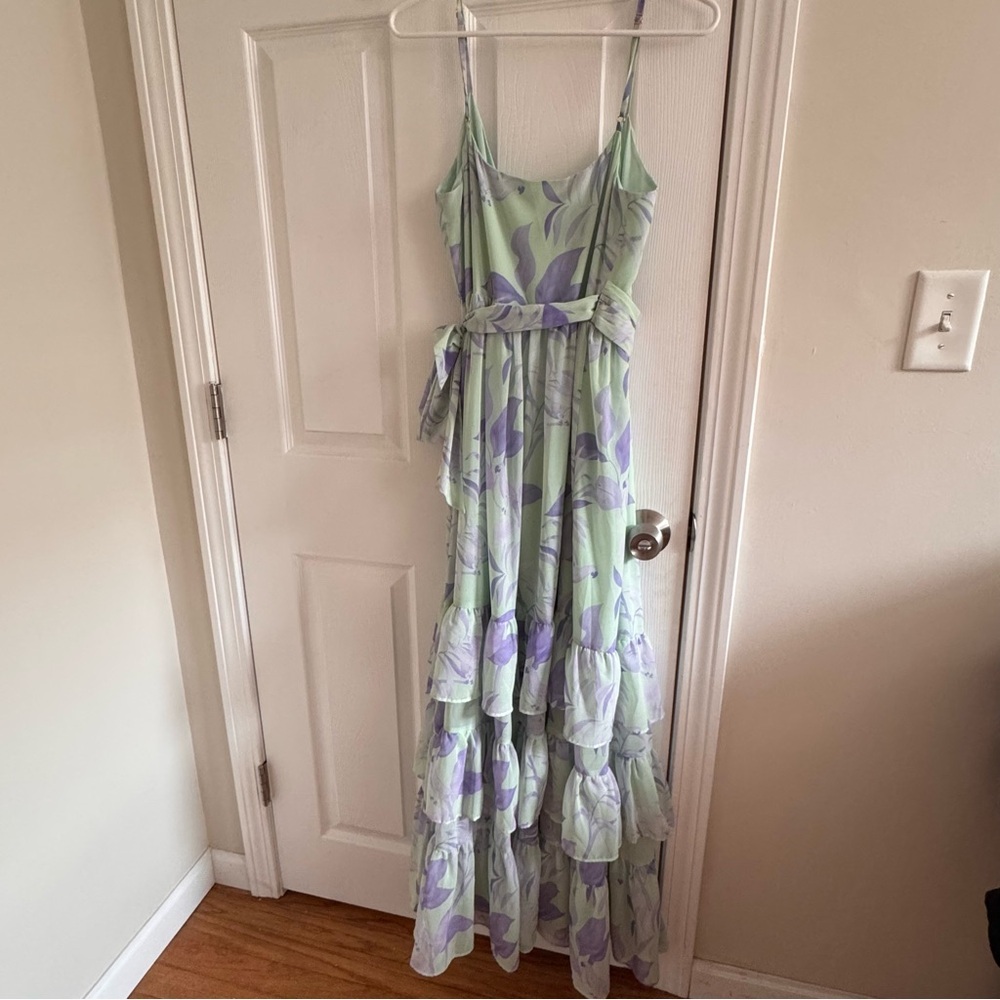 HUTCH Imani Maxi Dress Patina Foliage Green/Lavender Size Small - Picture 11 of 15